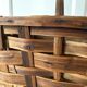 Old basket in woven chestnut wood