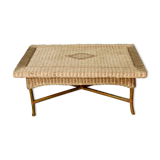 Bamboo and wicker coffee table