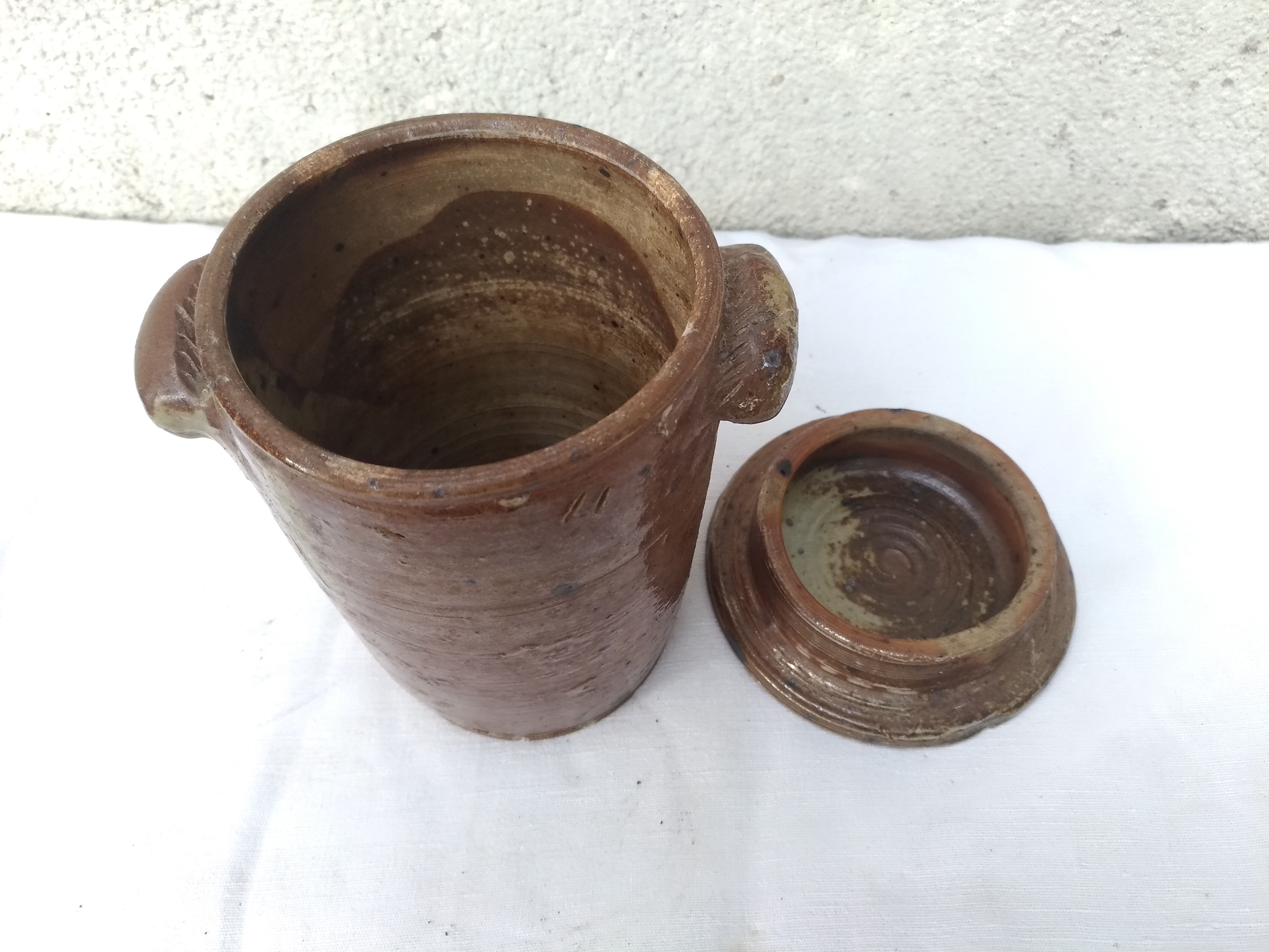 Glazed terracotta pot