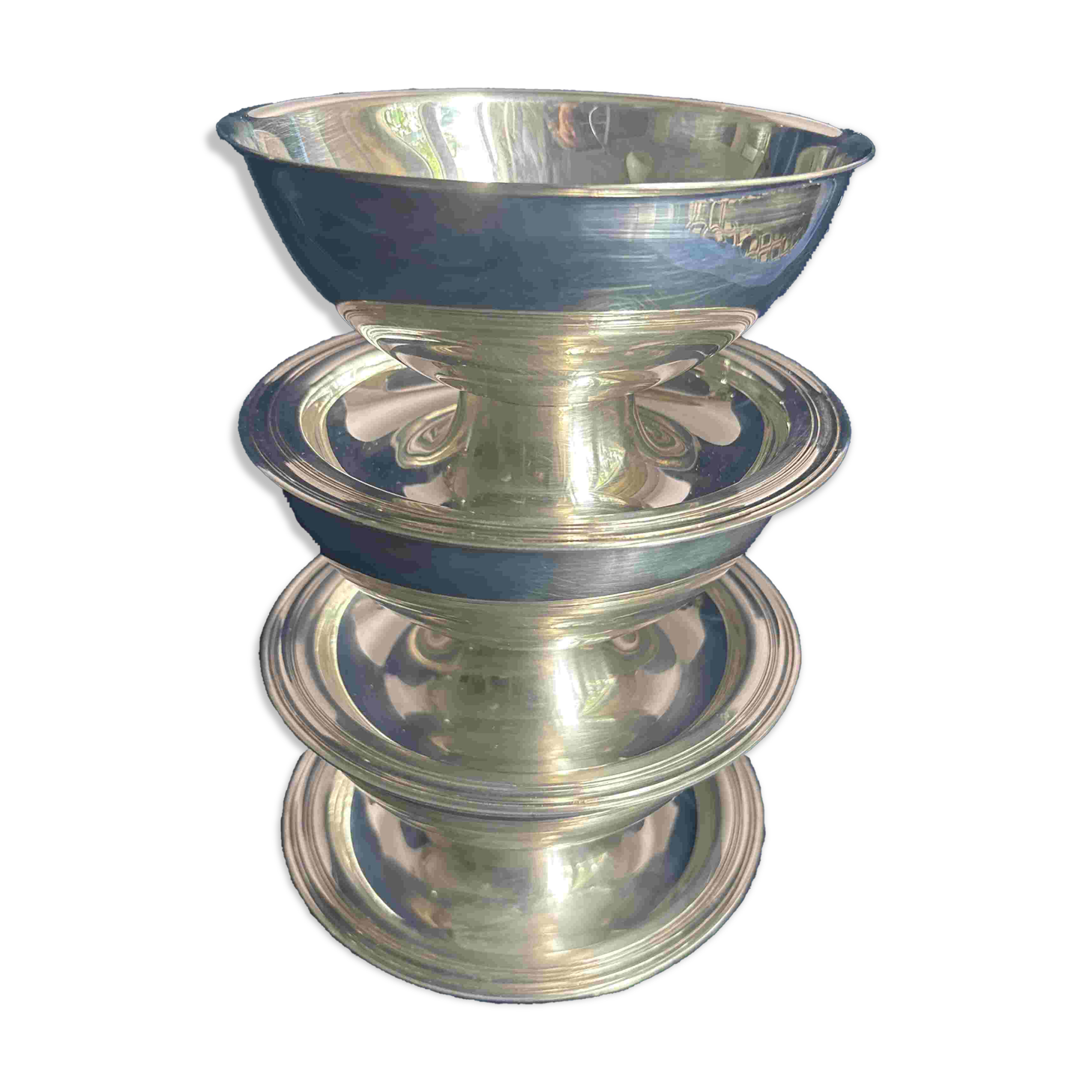 Set of 3 large Christofle silver-plated bowls