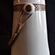 Vintage porcelain milk pot rattan handle