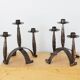 Pair of wrought iron candle holders, 60s