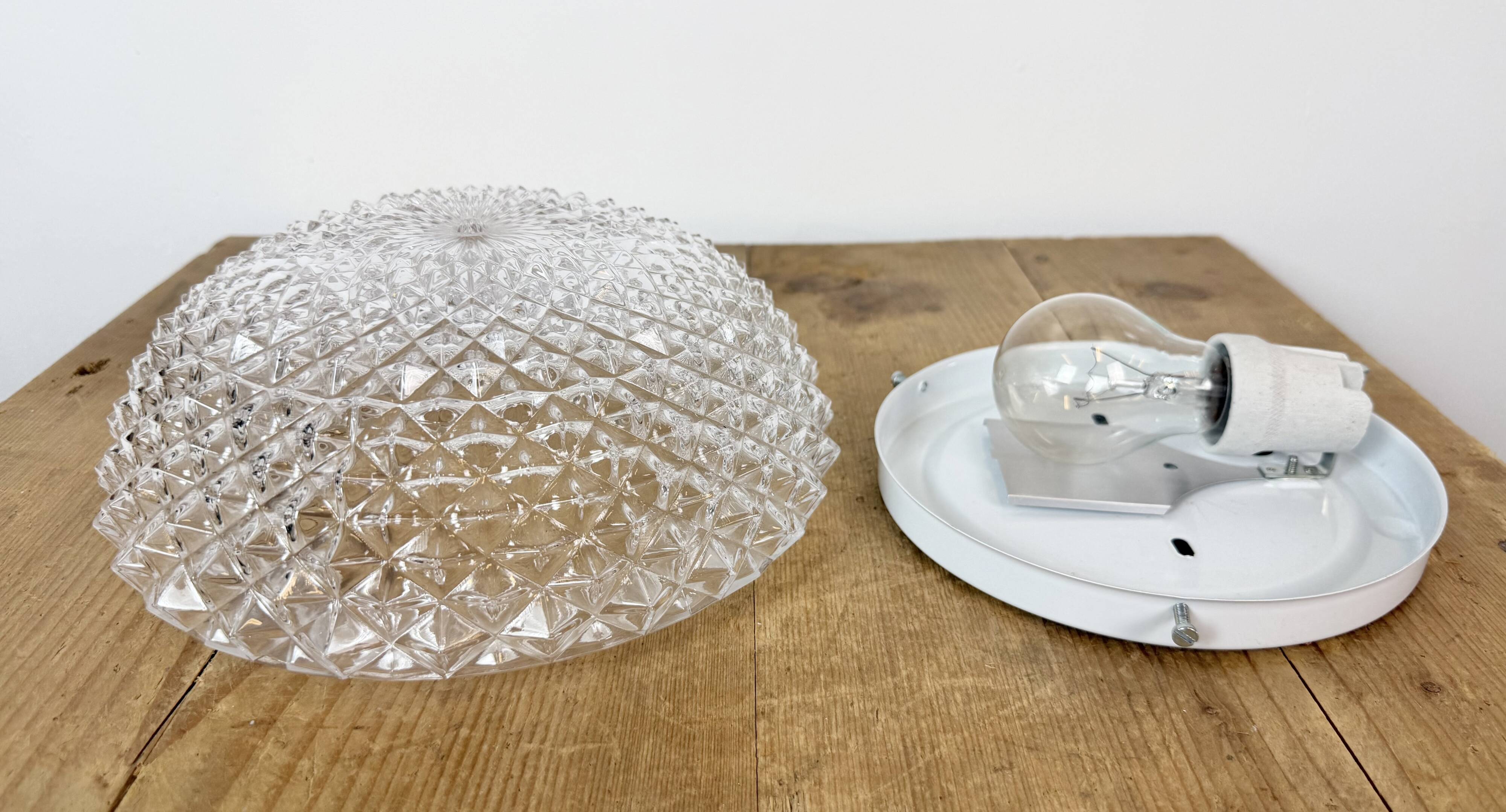 Vintage Glass Wall or Ceiling Light, 1970s