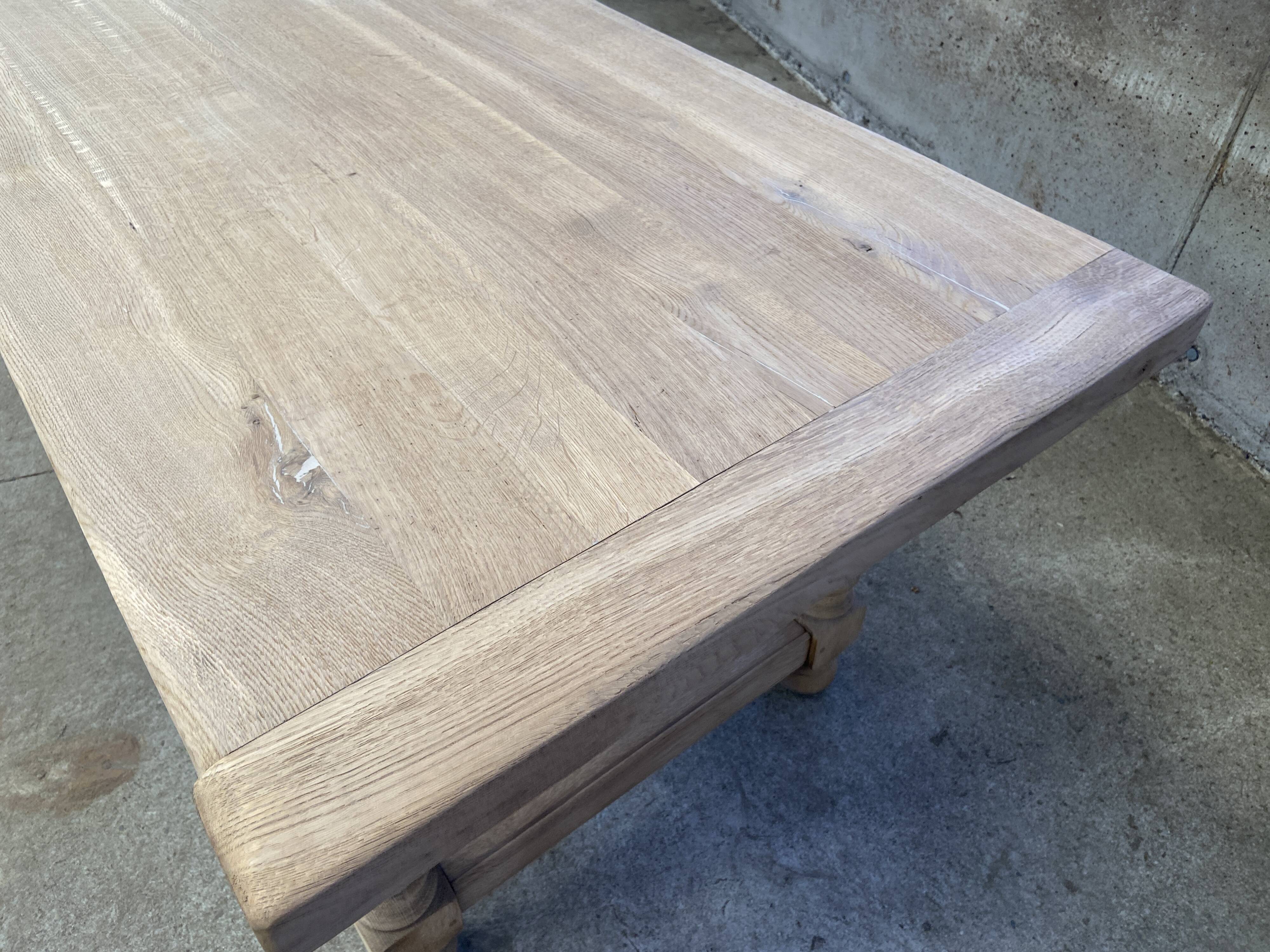 Large dining table monastery style raw natural oak
