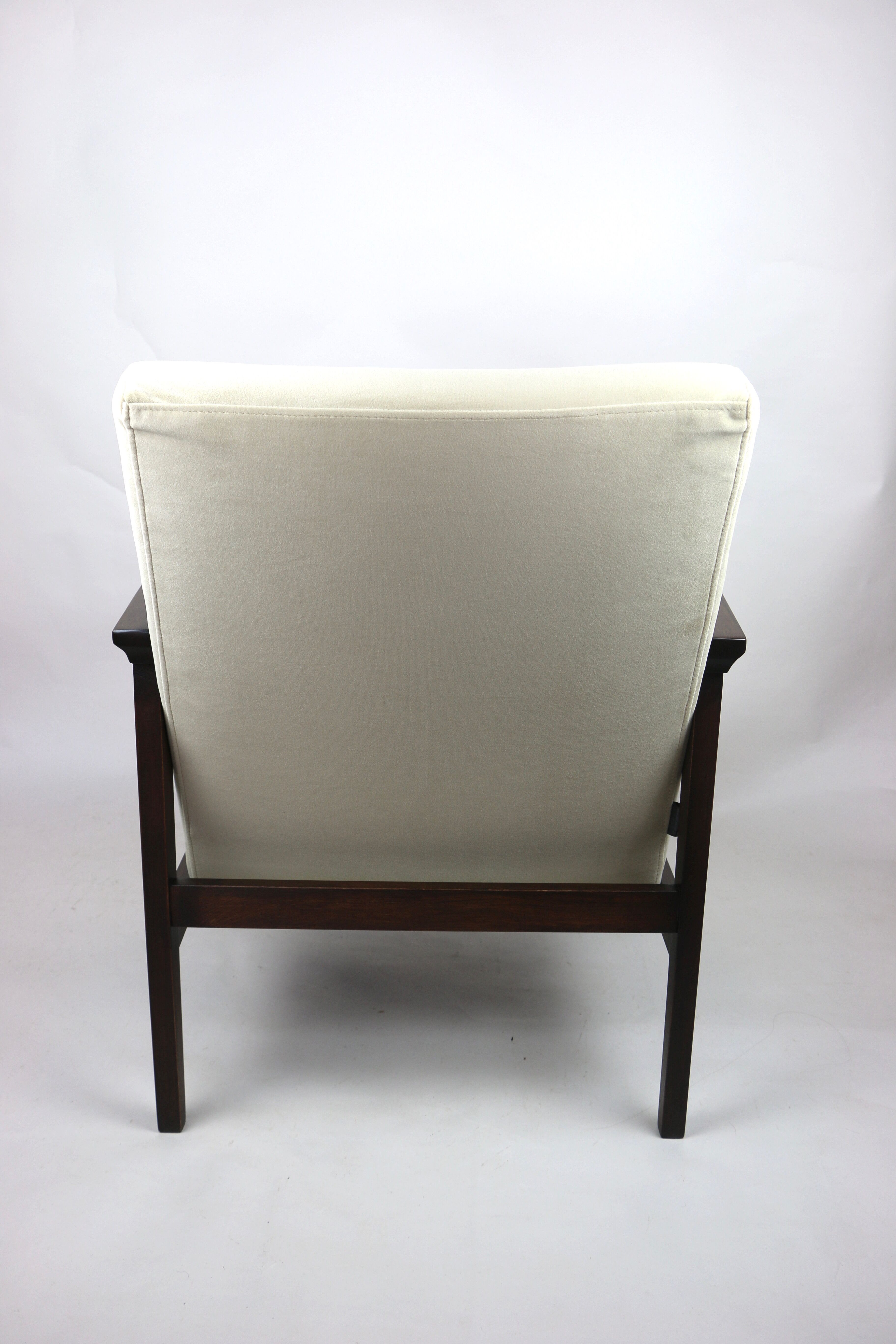 Fauteuil beige velvet années 1970