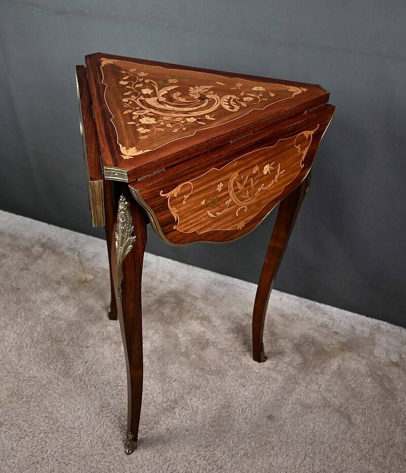 Small Folding Table in Mahogany, Napoléon III period – 2nd half of the 19th century