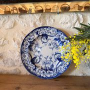 Round plate in ironstone Creil and Montereau model Flora