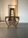 Table à manger Art Déco en fer forgé avec verre noir, années 1930