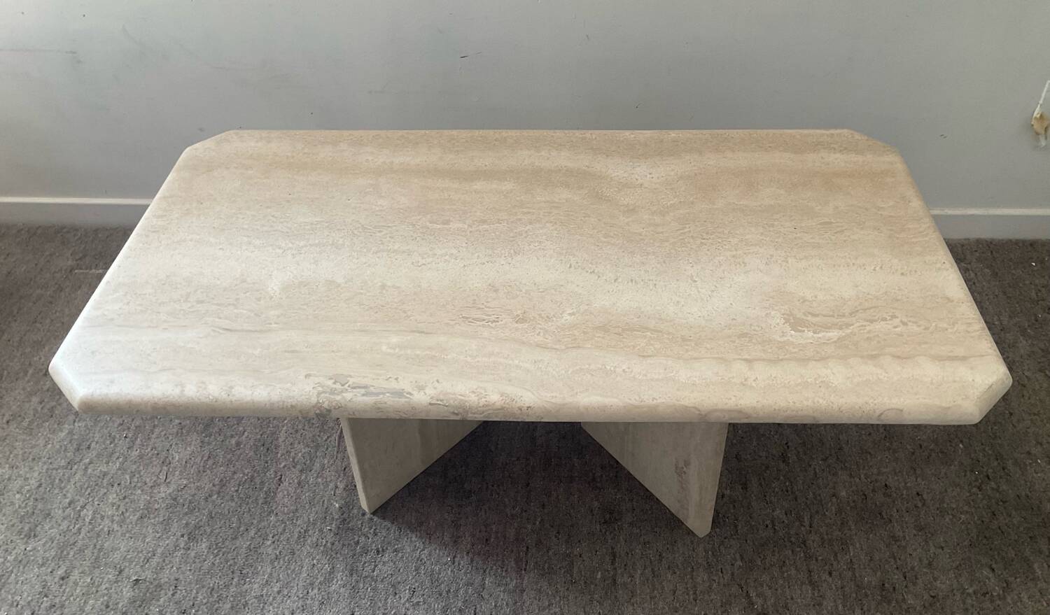 70s travertine coffee table