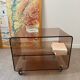 Smoked Plexiglas coffee table by Michel Dumas