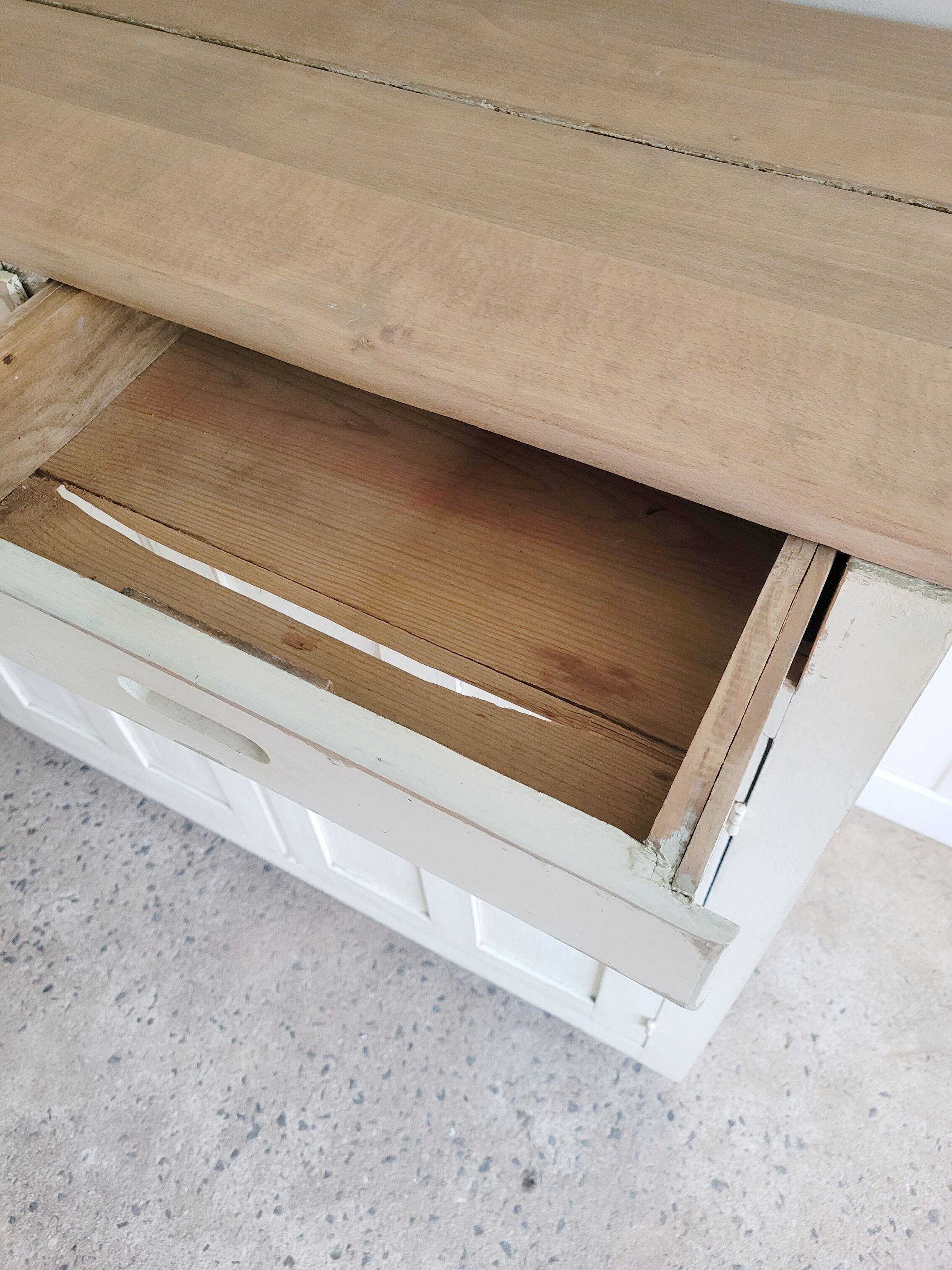 Antique Parisian sideboard in patinated wood