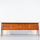 Italian Midcentury Sideboard in Rosewood, Carrara Marble and Brass