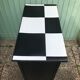 Former Parisian Wood Black Buffet - Plateau Damier Noir - White Vintage