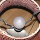 Stone shade lamp rattan 70s
