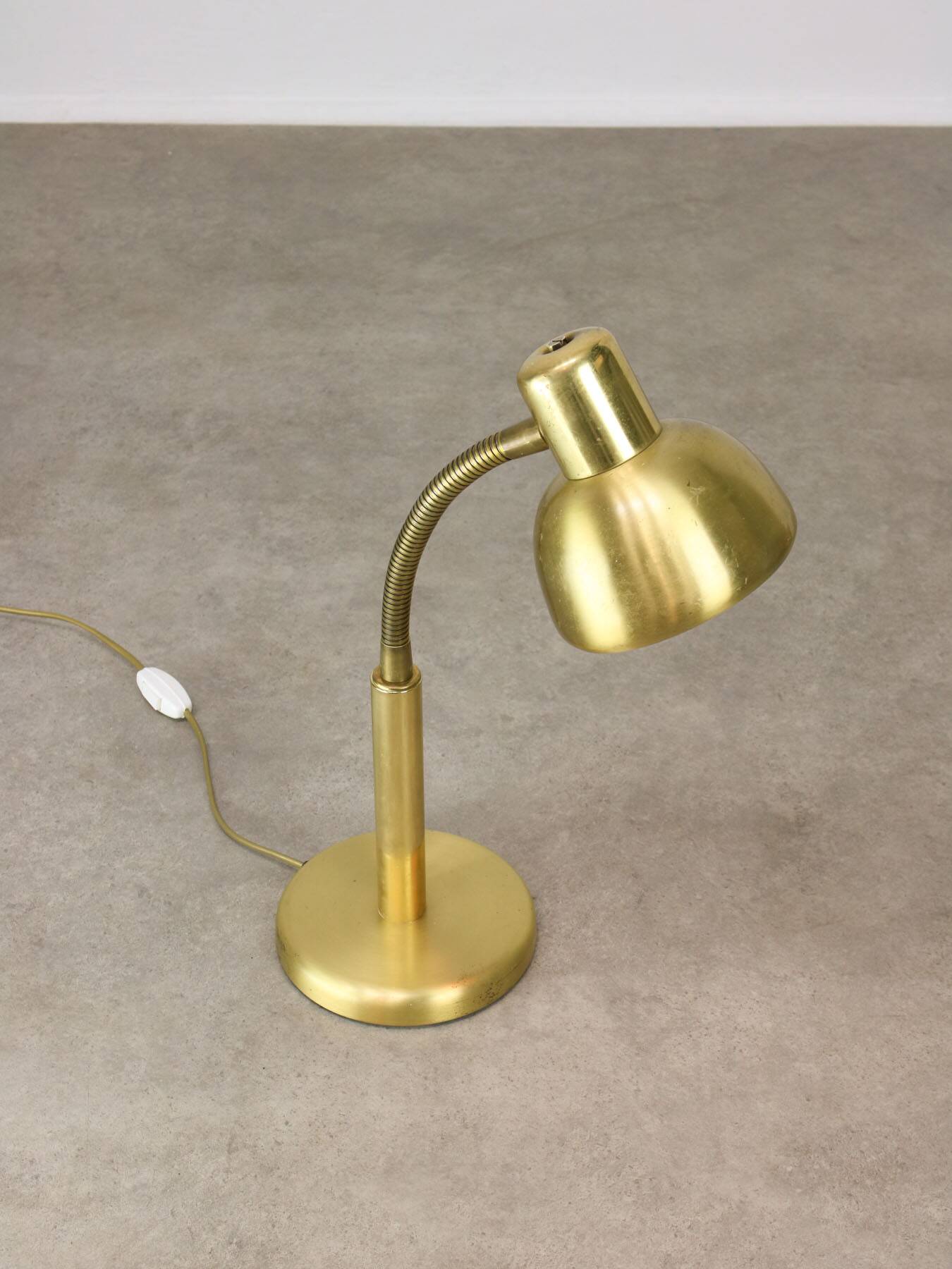 Vintage Italian Brass Gooseneck Table Lamp