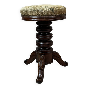 Tabouret de piano en noyer
