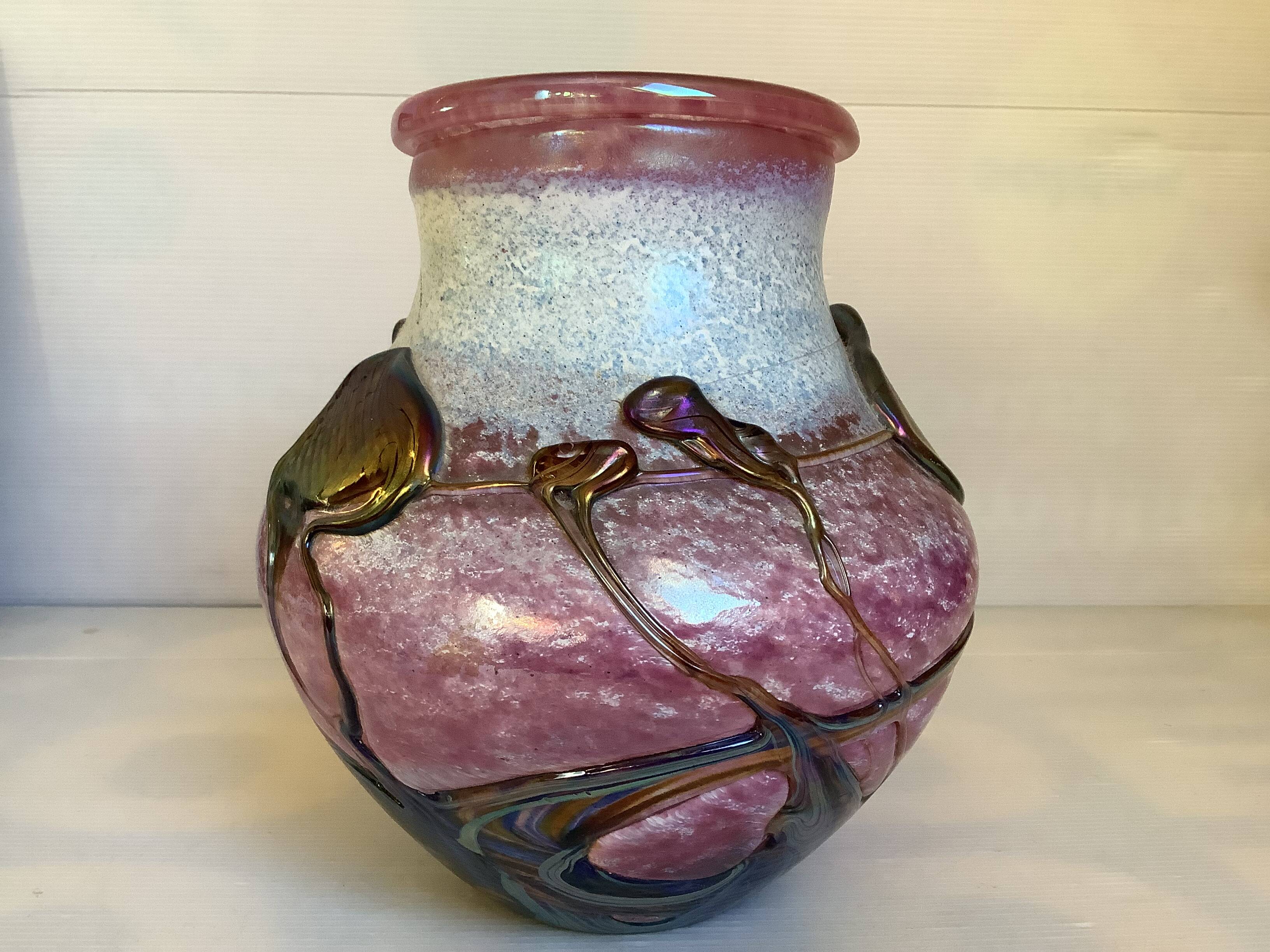 Blown crystal vase Novaro Jean Claude
