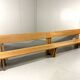 XL architectural modernist solid beech wooden bench 1960’s
