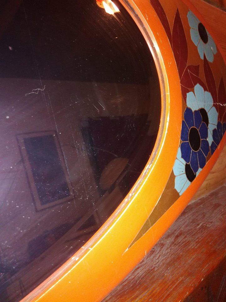 Art Deco oval mirror 100x38cm