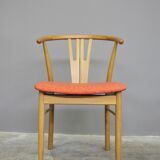 Set of 11 modern curved wood oak chairs