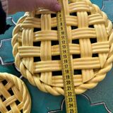 2 yellow ceramic trivets and knife rests