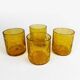 70s Blown Amber Whiskey Glasses