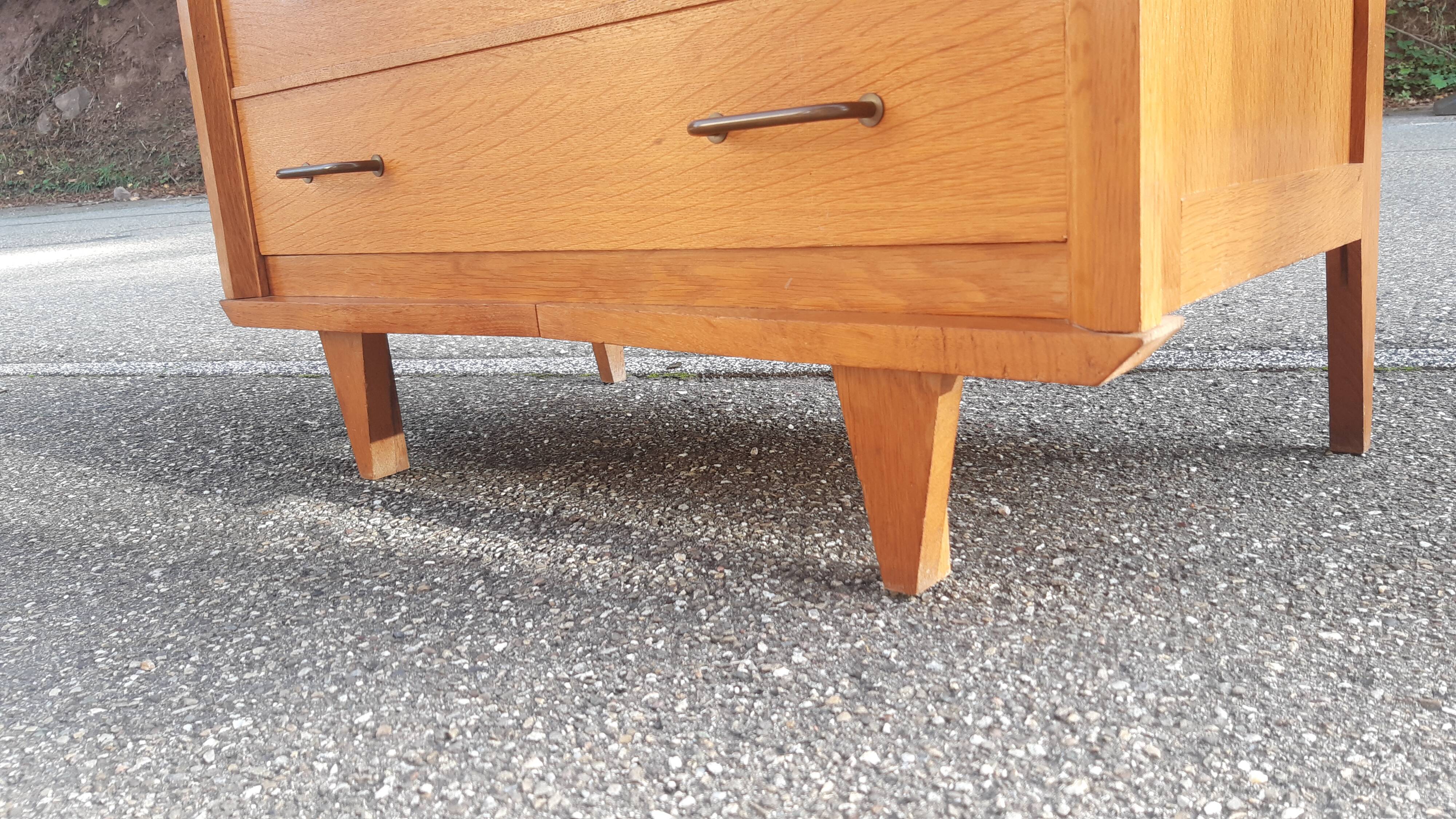 Vintage chest of drawers gilded oak 1950