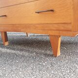 Vintage chest of drawers gilded oak 1950