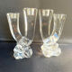 Cristallerie de Vannes le Châtel - Pair of torch candle holders - Cristal signé