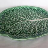 Majolica cabbage dish leaf green ceramic plate marked secla portugal