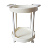 Vintage bar table, white plastic, round table, 70s, Simo, made in Italy