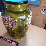 Vase barbotine fleuri art nouveau