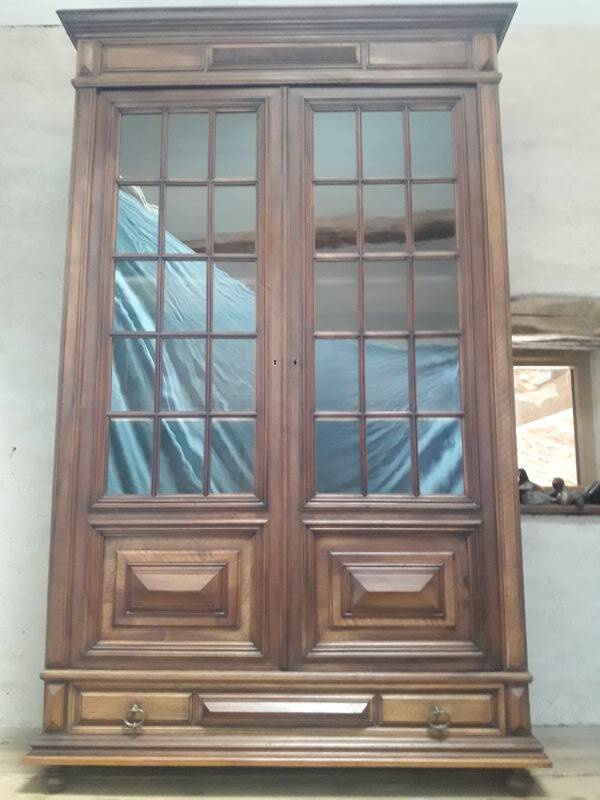 Walnut display cabinet 19th century H234cm