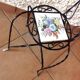 Plant holder "chair" in wrought iron and earthenware / vintage 60s-70s