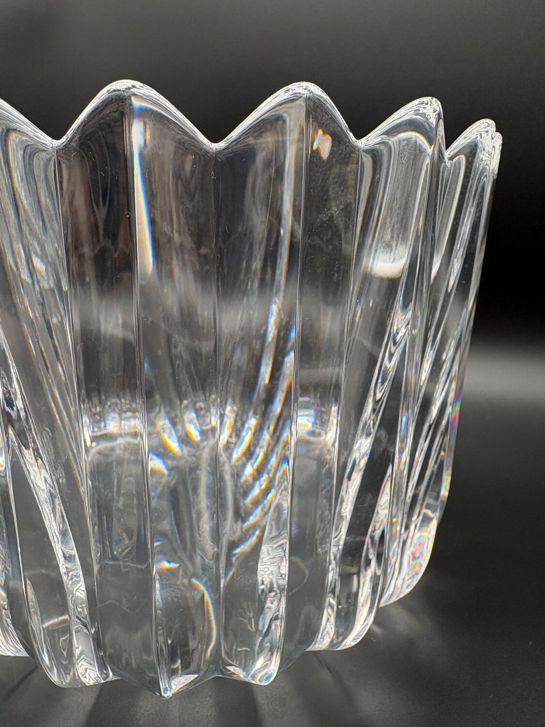 Large Orrefors Crystal fruit bowl / salad bowl, Sweden, 1970
