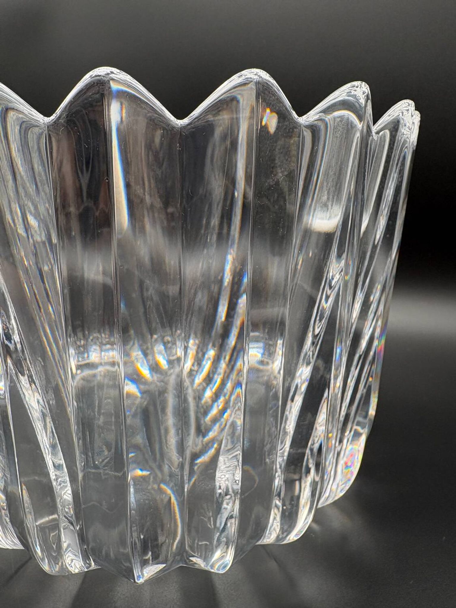 Large Orrefors Crystal fruit bowl / salad bowl, Sweden, 1970