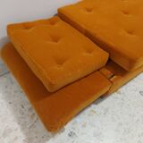 Sofa, daybed art deco, orange velvet