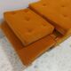 Canapé, banquette art déco, velours orange
