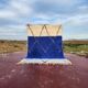 Cobalt and ecru Beni Ouarain rug in wool – 250 x 150 cm