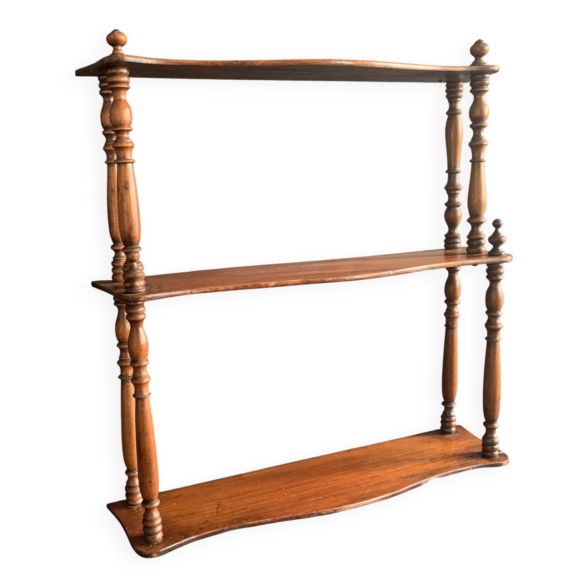 Napoleon III wall shelf in turned wood, 19th century