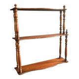Napoleon III wall shelf in turned wood, 19th century