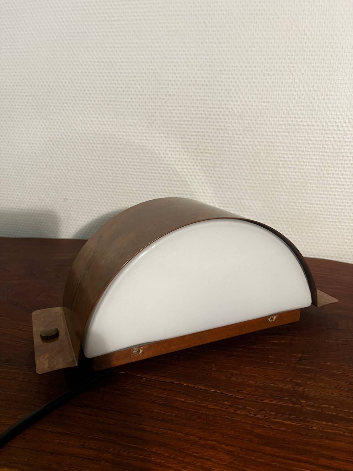 Copper wall light in opaline glass Fanale Italy