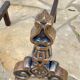 Paire de CHENETS Laiton Massif VINTAGE