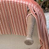 Vintage pink upholstered toad chair
