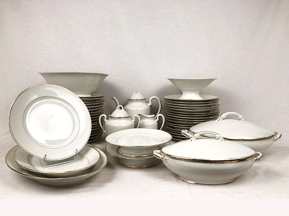 Large porcelain service of Limoges, stamp TL