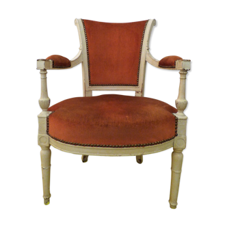 Fauteuil époque directoire patine blanche fin du XVIIIème siècle