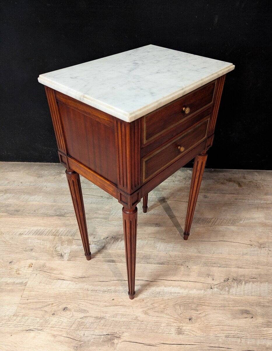 Pair of Louis XVI Style Mahogany Bedside Tables