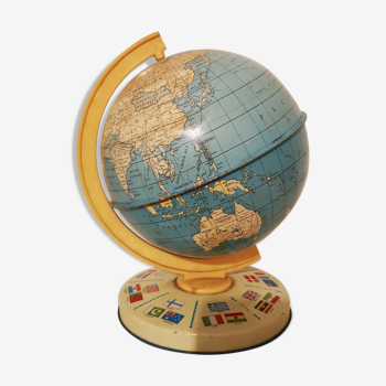 Globe terrestre en métal années 50/60
