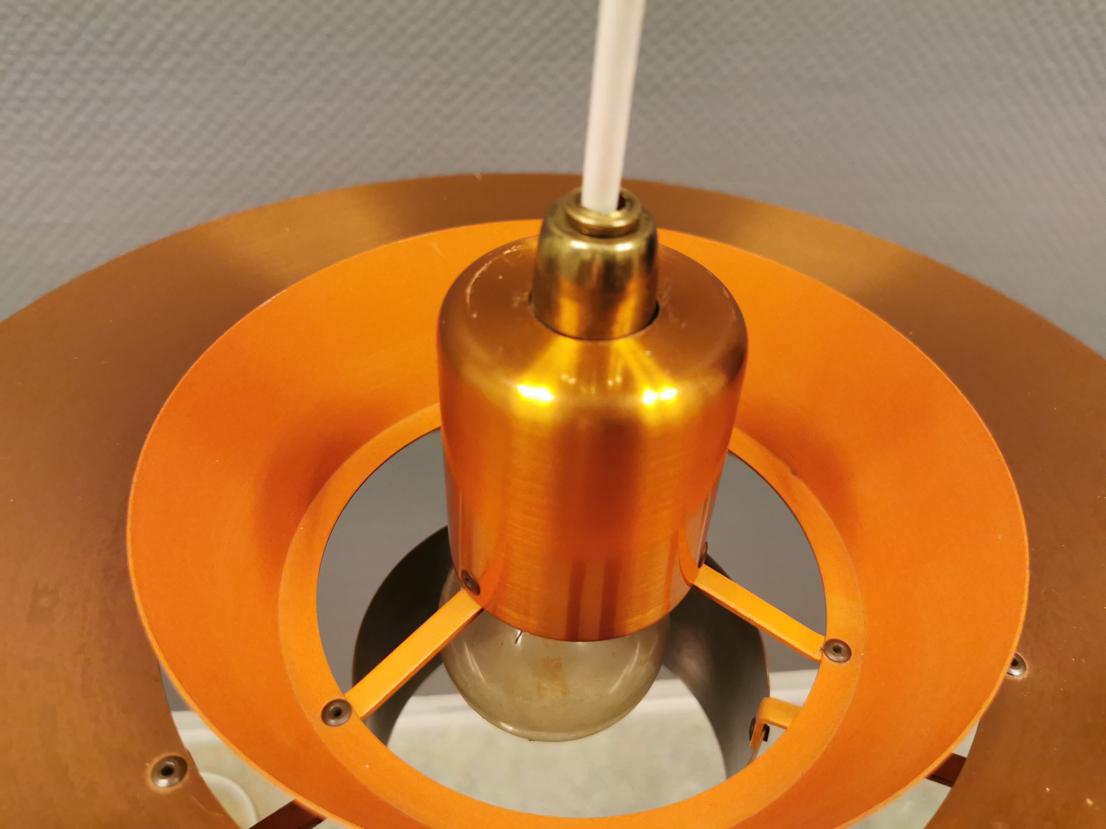 Ceiling lamp model "Nova" designed by Jo Hammerborg for Danish Fog&Mørup in 1963.