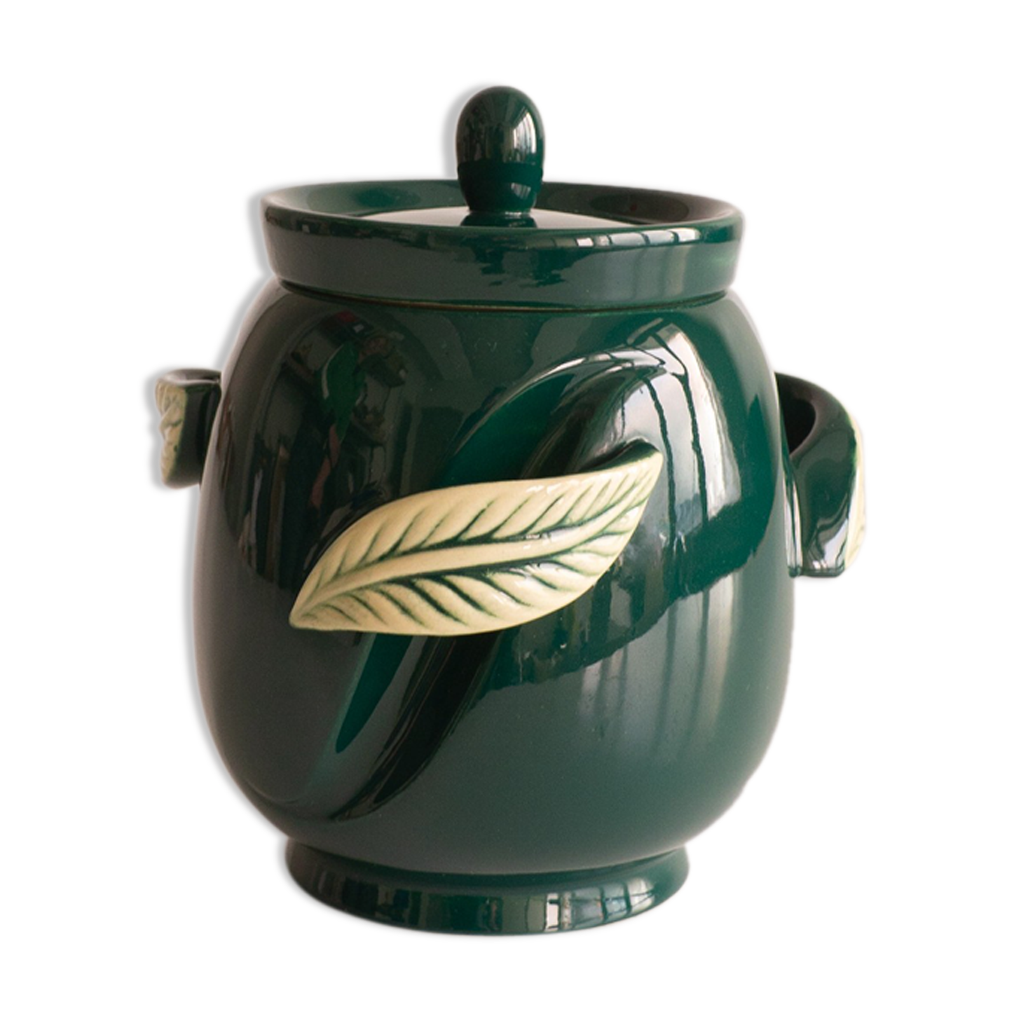 Green ceramic pot
